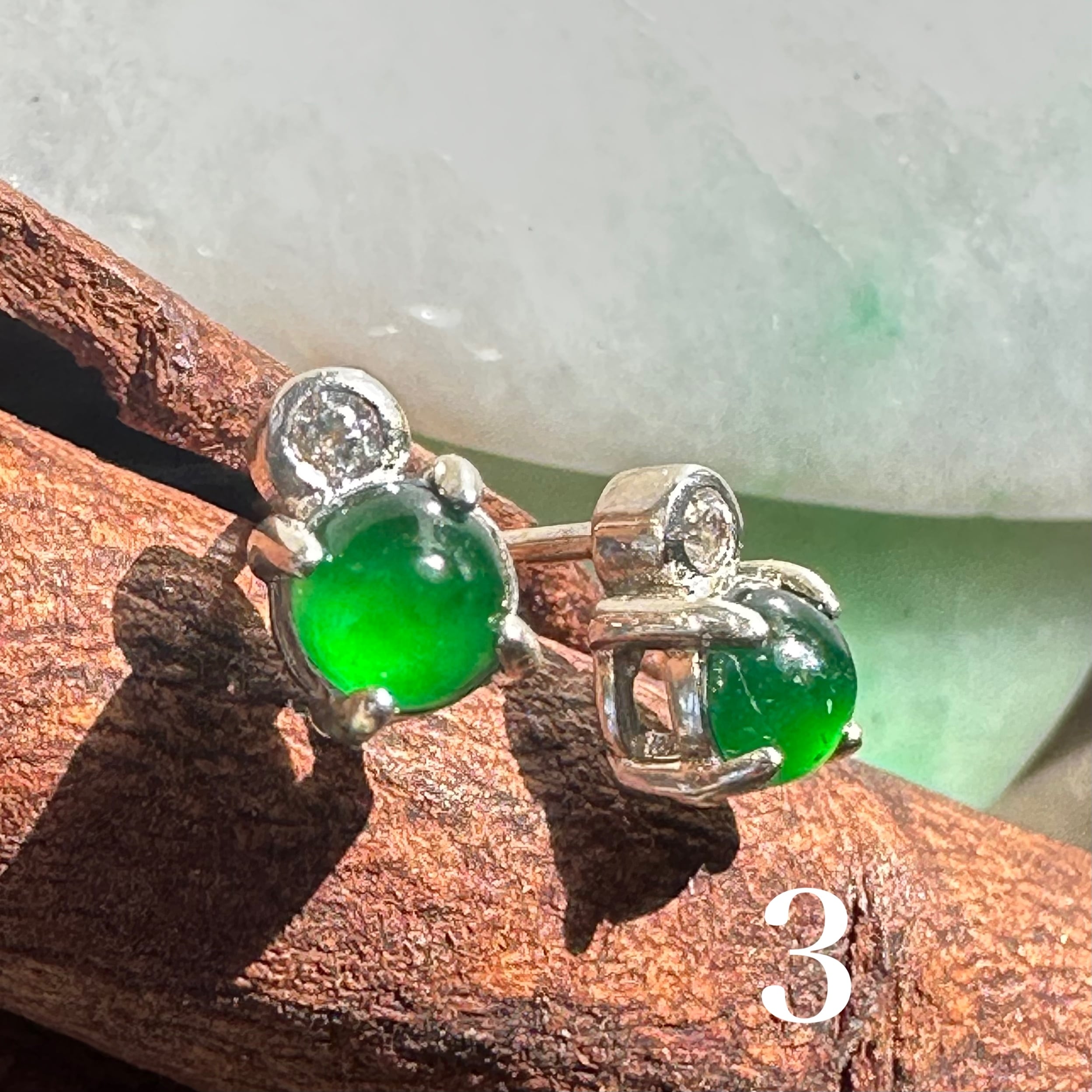 Jade Silver Earrings | Victorian Box