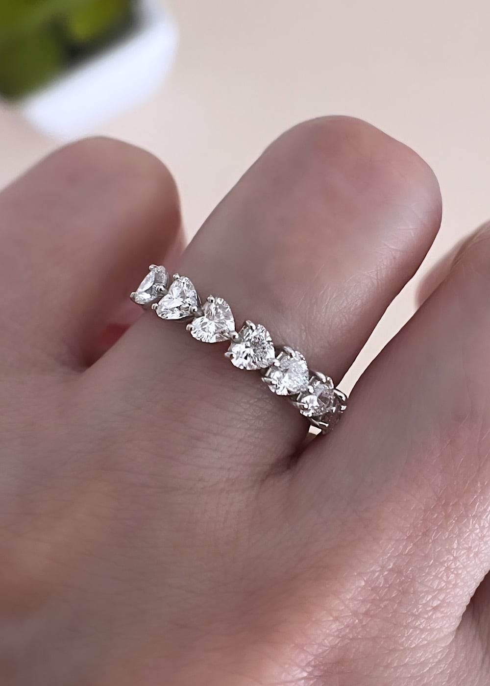 ハートシェイプカット ハーフエタニティ ダイヤモンドリング 1.00ct