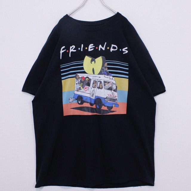 【Caka act2】"Wu-Tang Clan" "FRIENDS" Print Design Loose Parody T-Shirt
