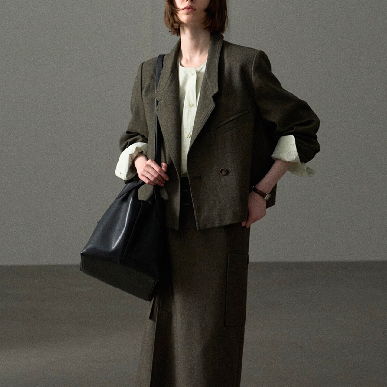 Oversized Wool Blend Jacket T4197