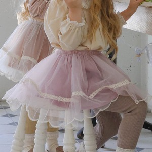 秋花びらヘムチュールスカート