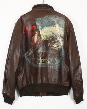 【Caka act2】80's “American Eagle“ “James Dean” Paint Custom Vintage A-2 Leather Jacket