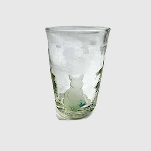 猫とタンポポの綿毛グラス 玉虫色