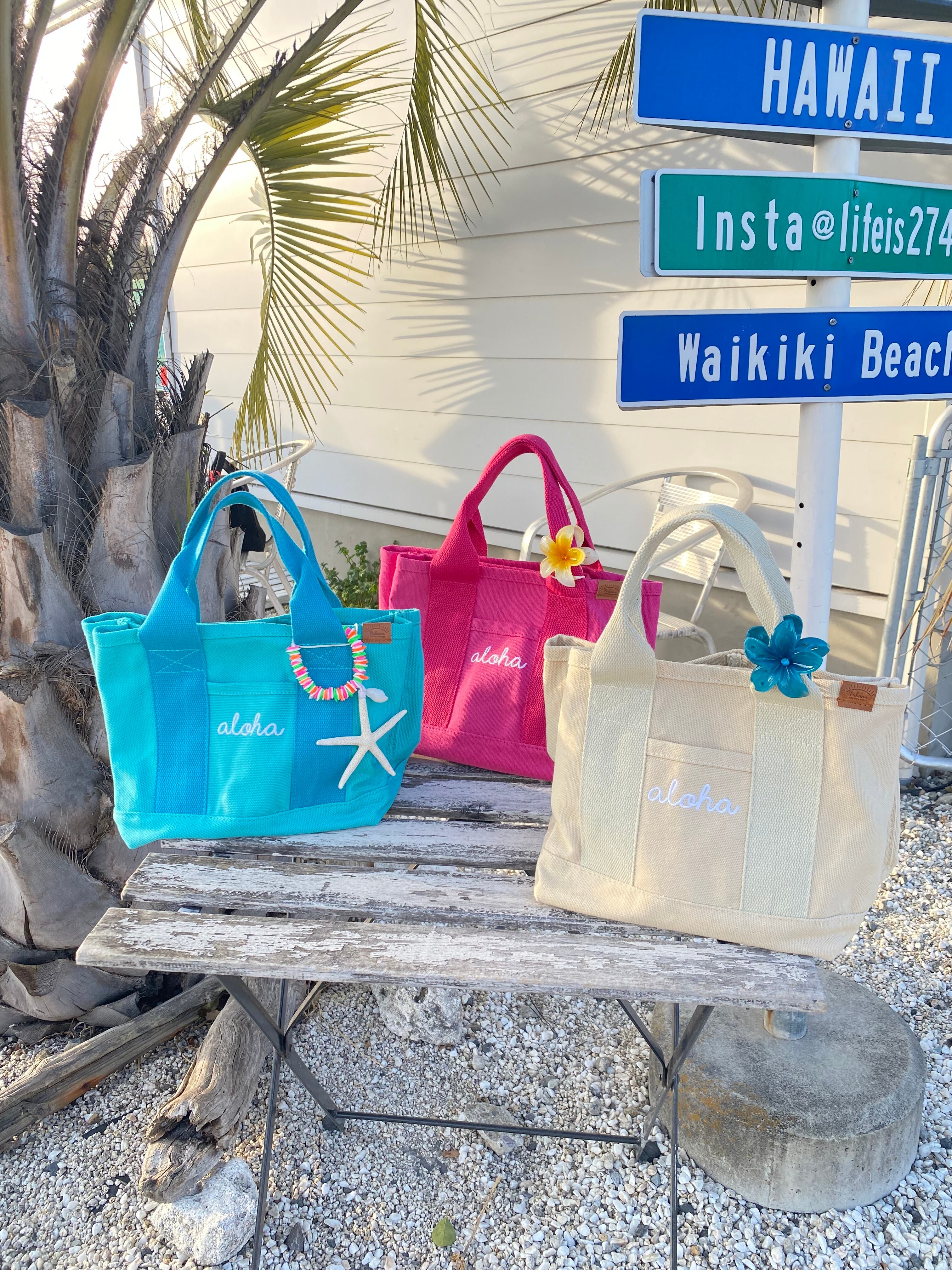 再入荷！ロングセラー！☆マチたっぷりALOHA仕切りトート ¥3500+tax（¥3850）