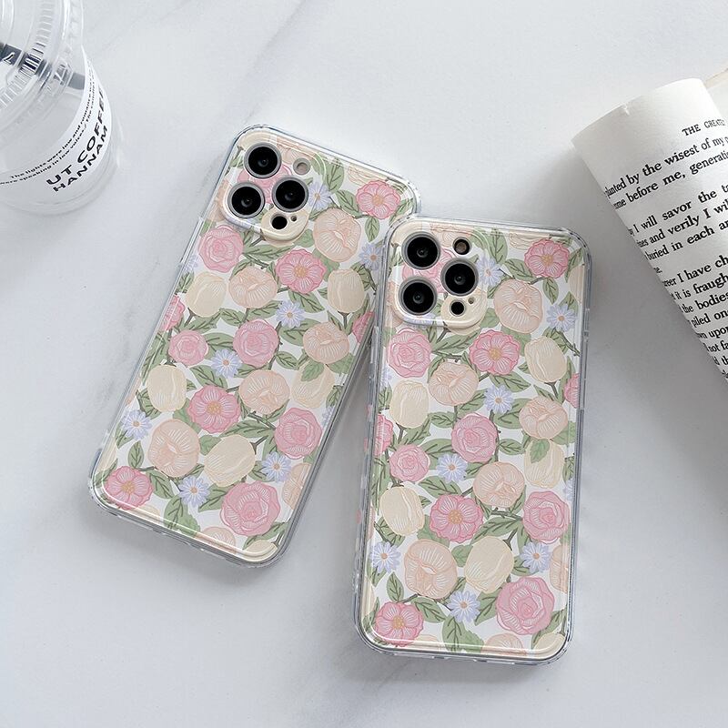 サイドまでお花で可愛い❤︎春っぽ フラワー プリント 総花柄 スマホケース ND-14547