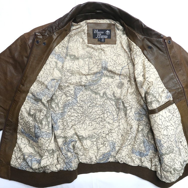 古着 Marco Morani レザージャケット ブルゾン ブラウン 表記：L