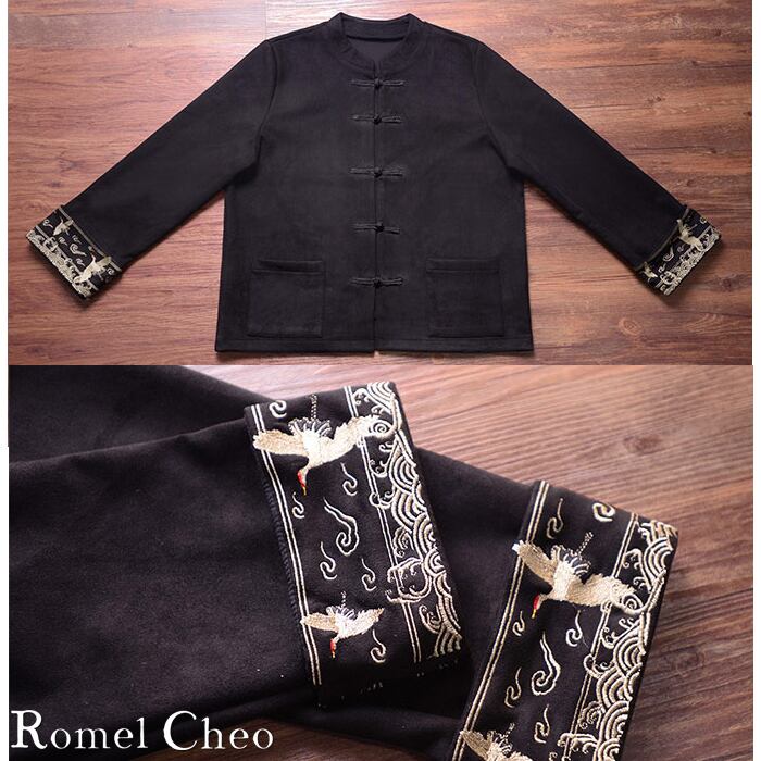 RomelCheo チャイナ服 チャイナ風 中華風 シャツ カーディガン 羽織り