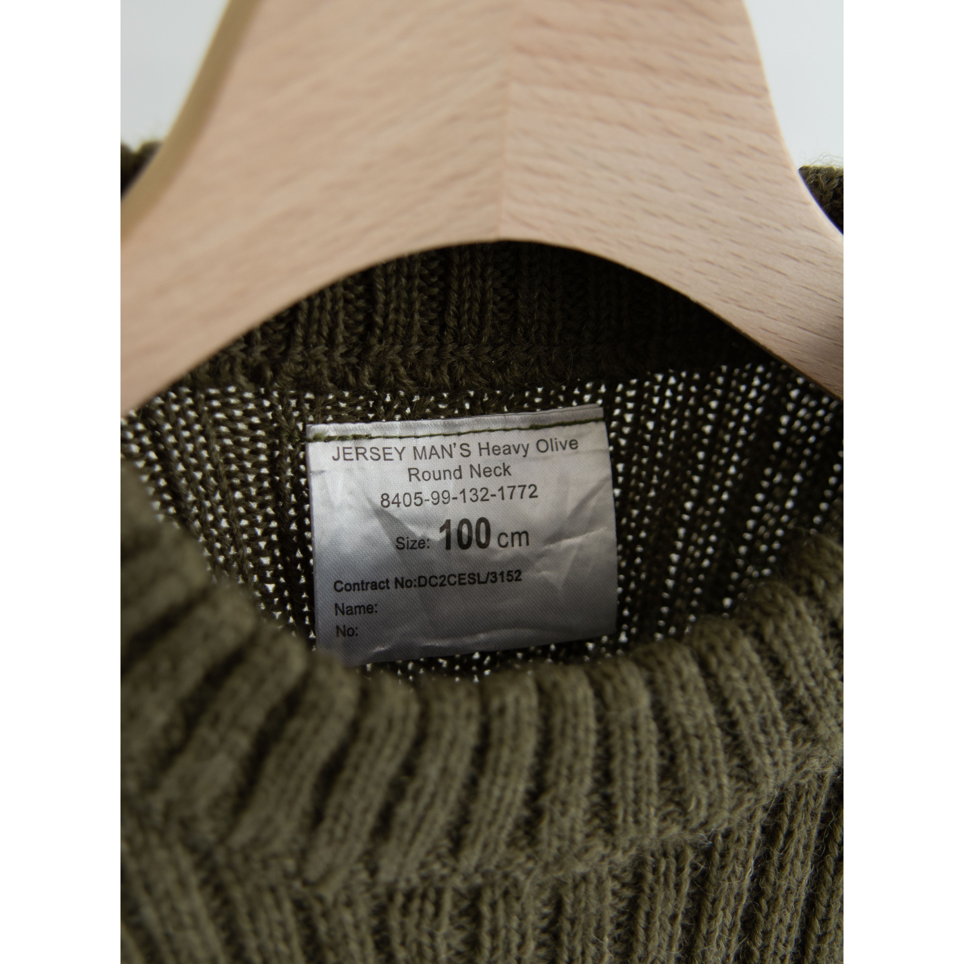 【British Army】90's Jersey man's heavy olive round neck（イギリス軍 コマンドセーター ニット）11d