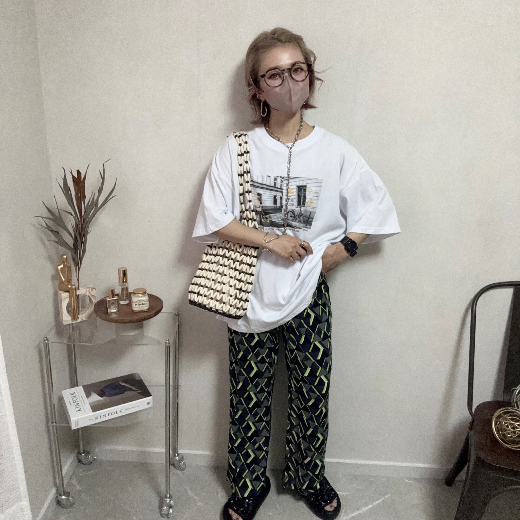 embroidery & photo print tee