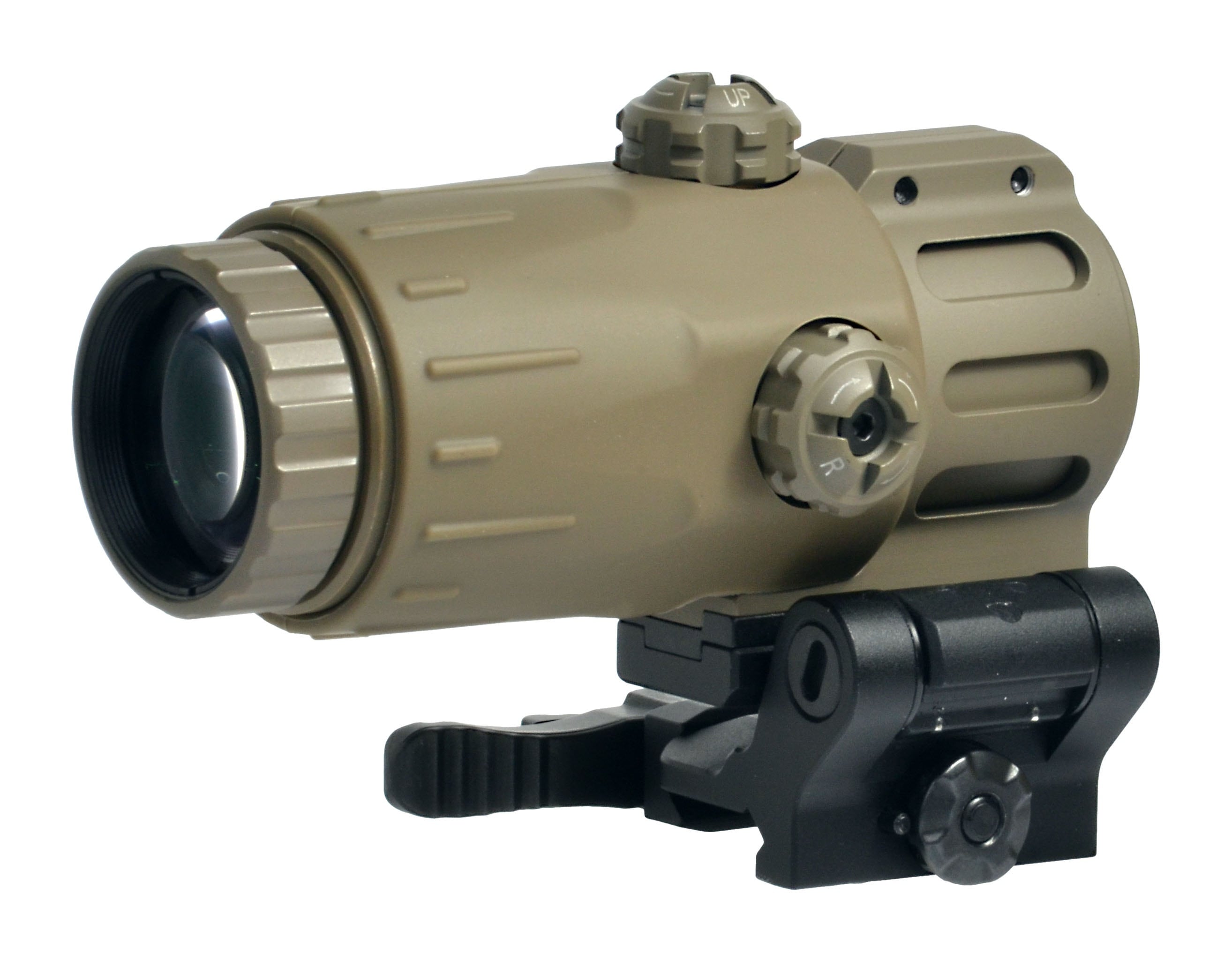 3X TACTICAL MAGNIFIER with Outer Rubber Cover TAN | NOVEL ARMS