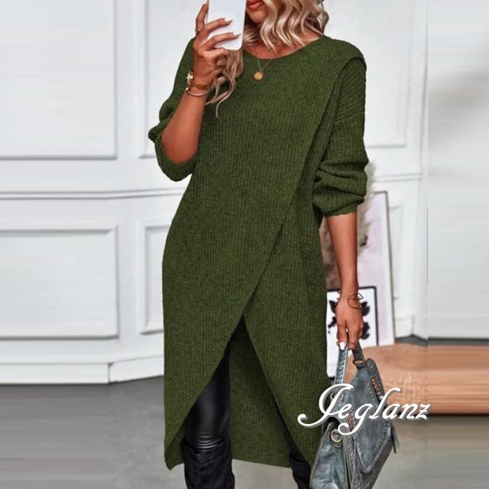 3色 ニット ワンピース 長袖 ドレス チューリップ スカート 韓国(MB670)γ