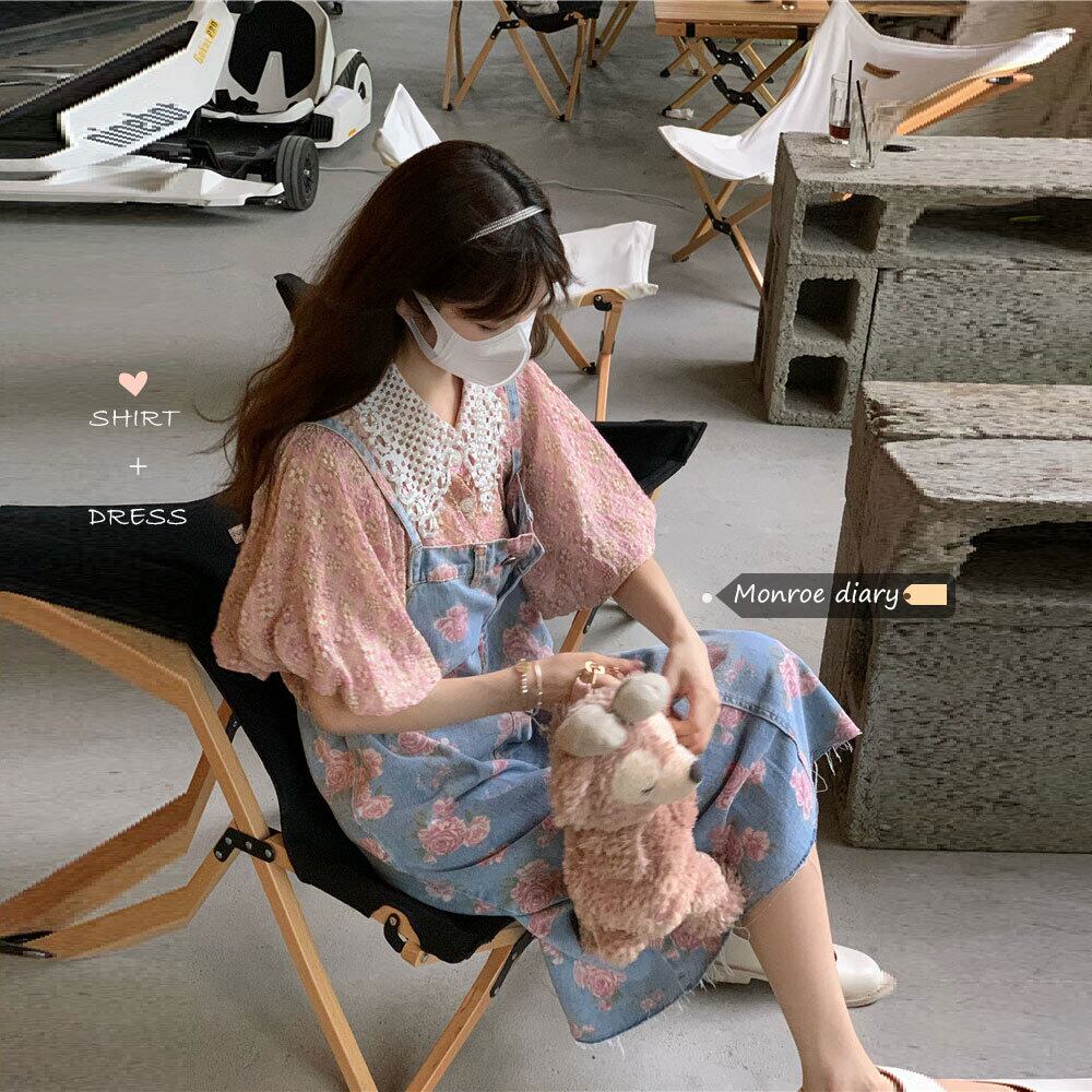 ルーズスタンダードサマートップス スカート レトロ 大人ガーリー スウィート キュート カジュアル 夏物 モンロー92742362298