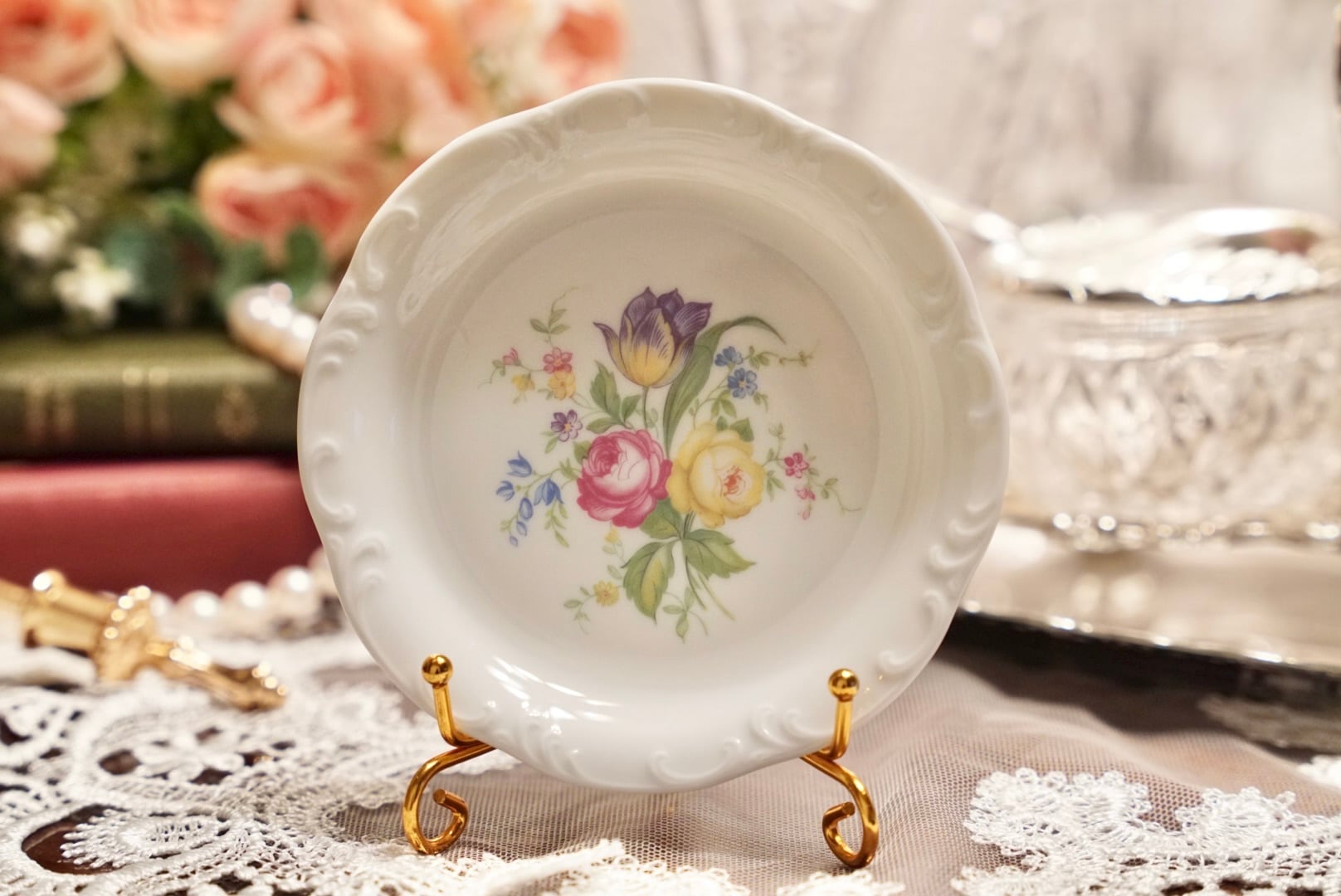 B 【Rosenthal】ローゼンタール クラシック 花柄 11cmプレート