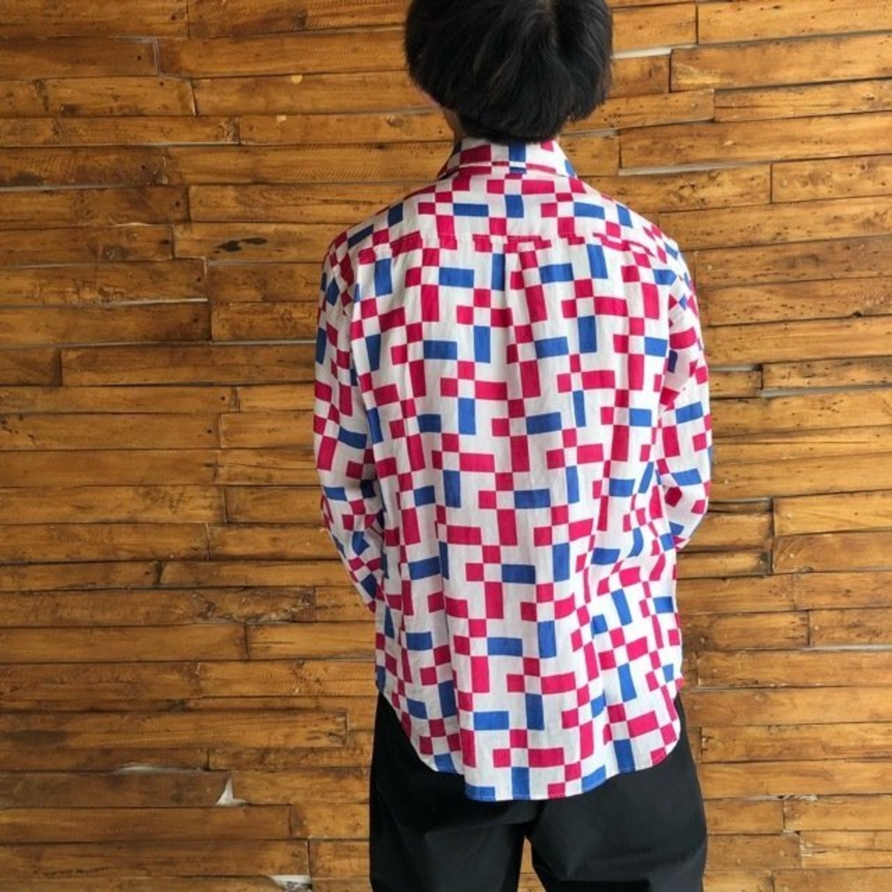 LOLO LIKE (ロロライク)　ランダム市松リネンシャツ【送料無料】【SALE】