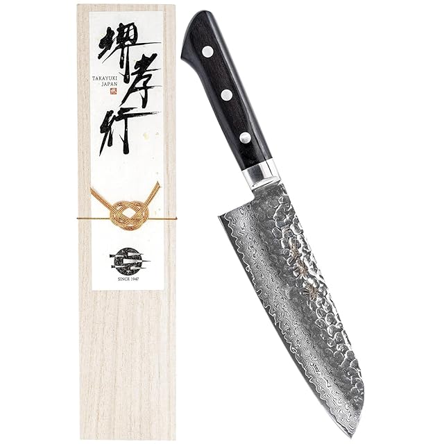 堺孝行 33層槌目ダマスカス 剣型三徳（切付三徳）160mm 【即日 堺