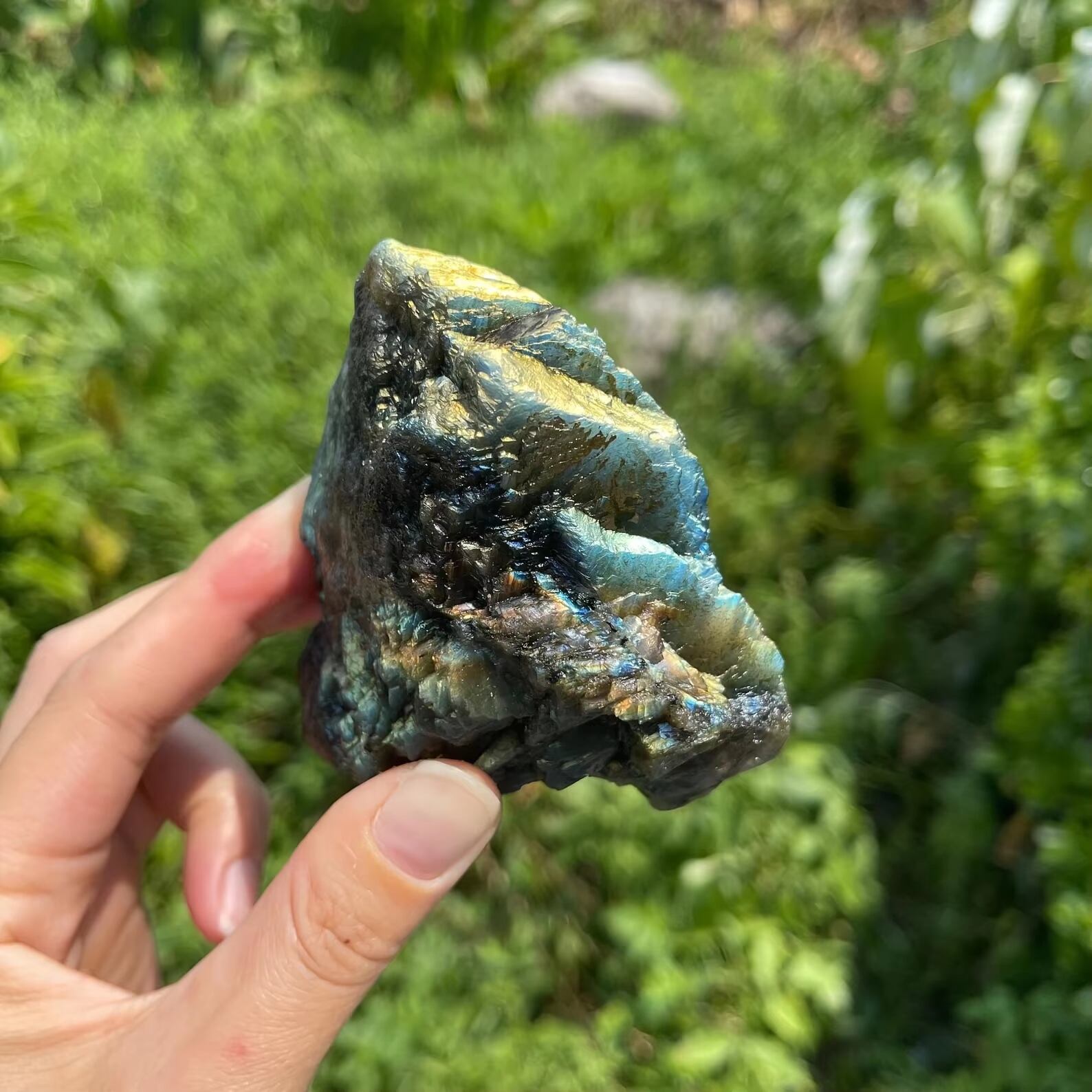ラブラドライト 天然石 天然 クリスタル 50g ブルー 置物 オブジェ