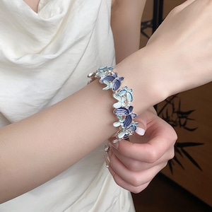 adjustable floral chain bangle bracelet(2color)＜a3086＞