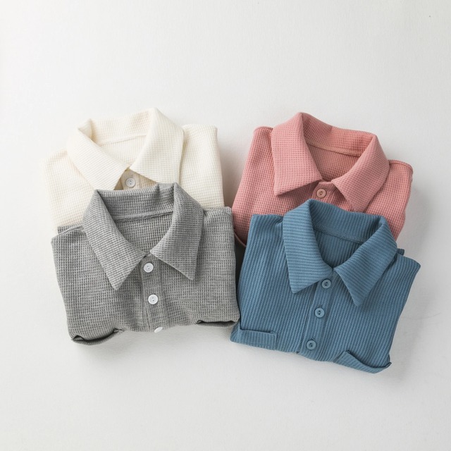waffle polo shirt rompers