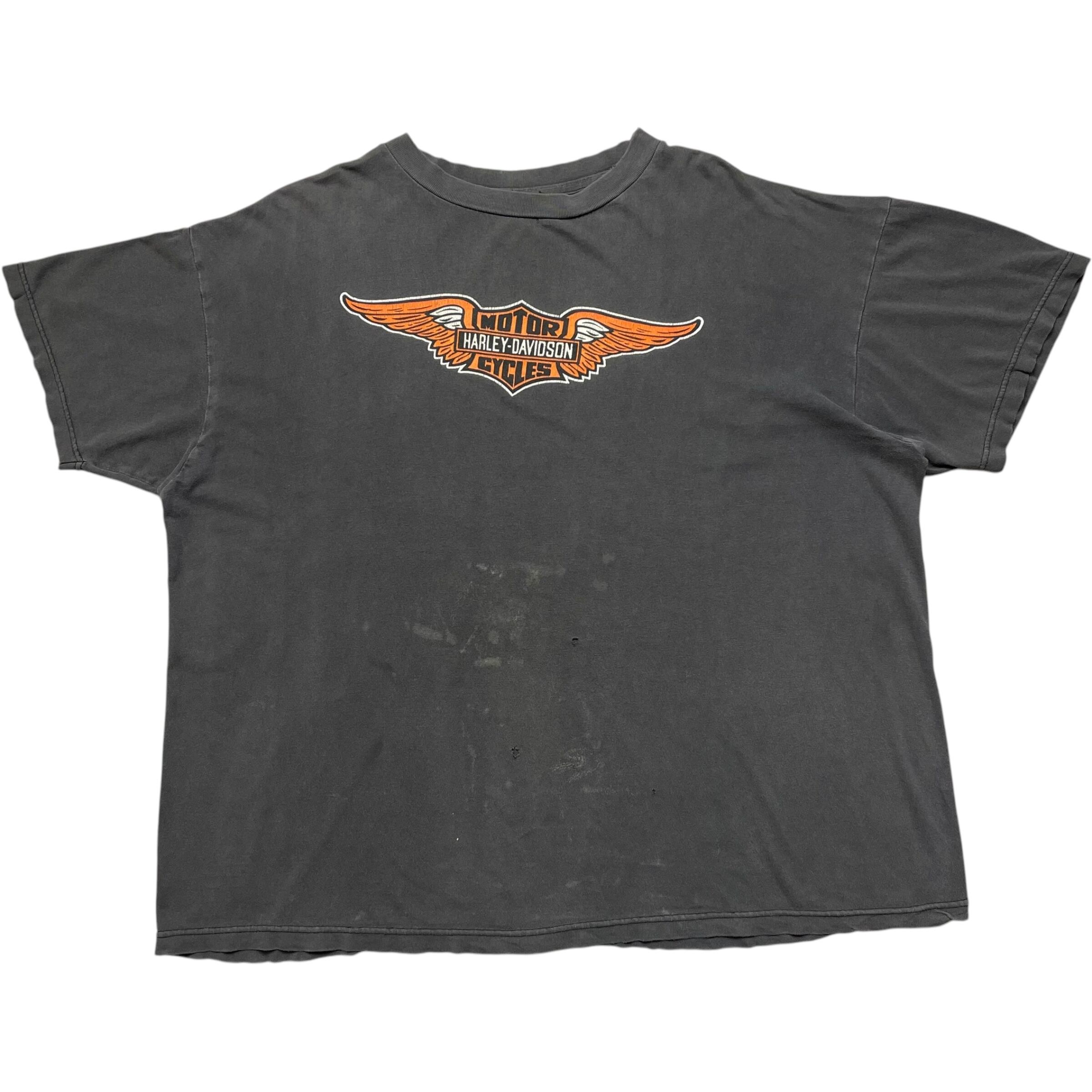 《L》 Harley-Davidson ハーレーダビッドソン Tシャツ ブラック フェード 胸元ロゴ no.6601
