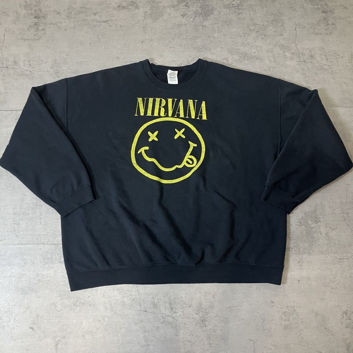 00s NIRVANA スマイリーフェイス GILDAN プリントスウェット 2XL