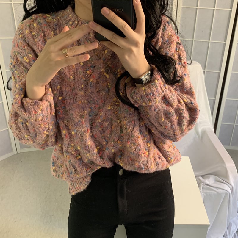 太い針のセーターの女性2020新しいスタイルのデザインセンス秋と冬のルーズウエスタンキャンディー少し長袖のセーターのトレンド クレセントシティ29964213897