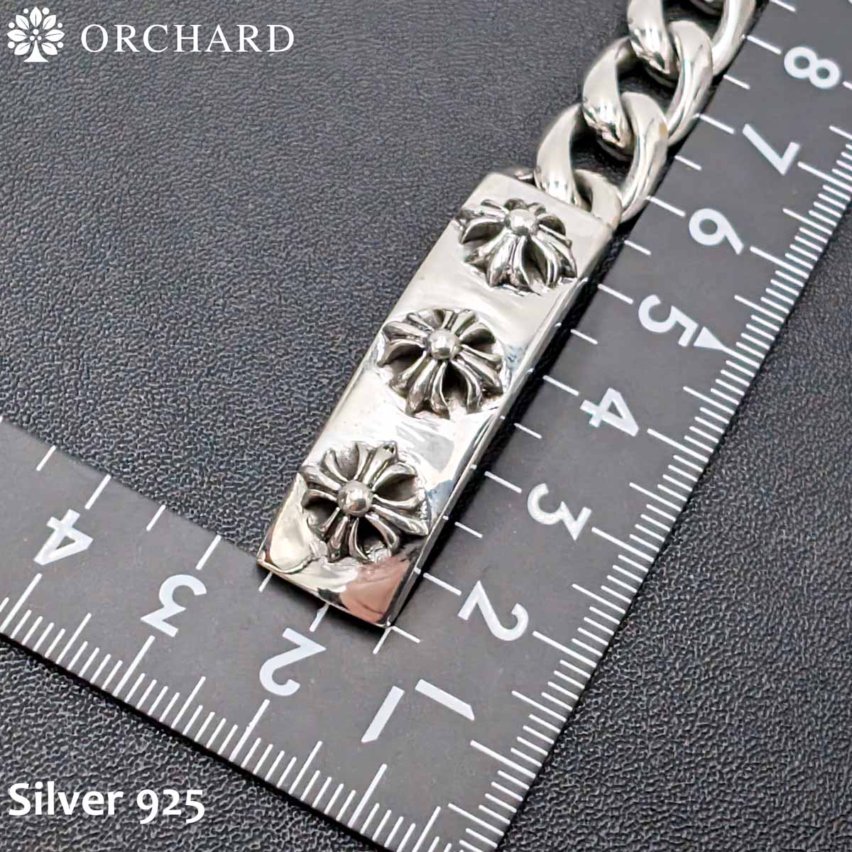 silver925 メンズブレスレット 22cm クロス ブレスレット メンズ ダンシングストーン Horseshoe クロス