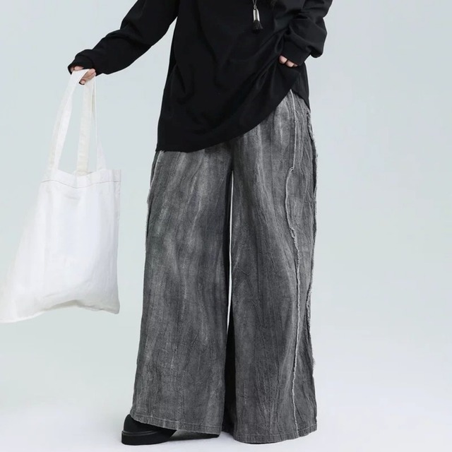 Fringed Stitch Wide Pants 01461