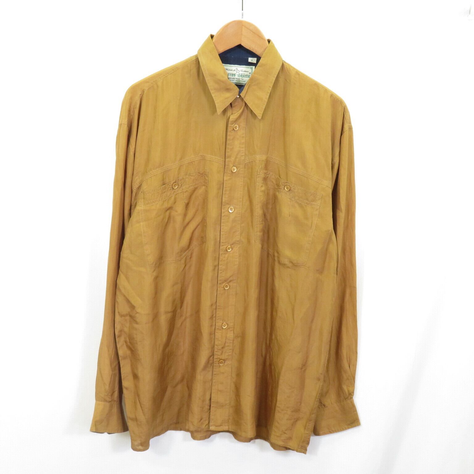 70s GmbH Lerros Shirts シルク シャツ sizeL/ユーロ ヴィンテージ