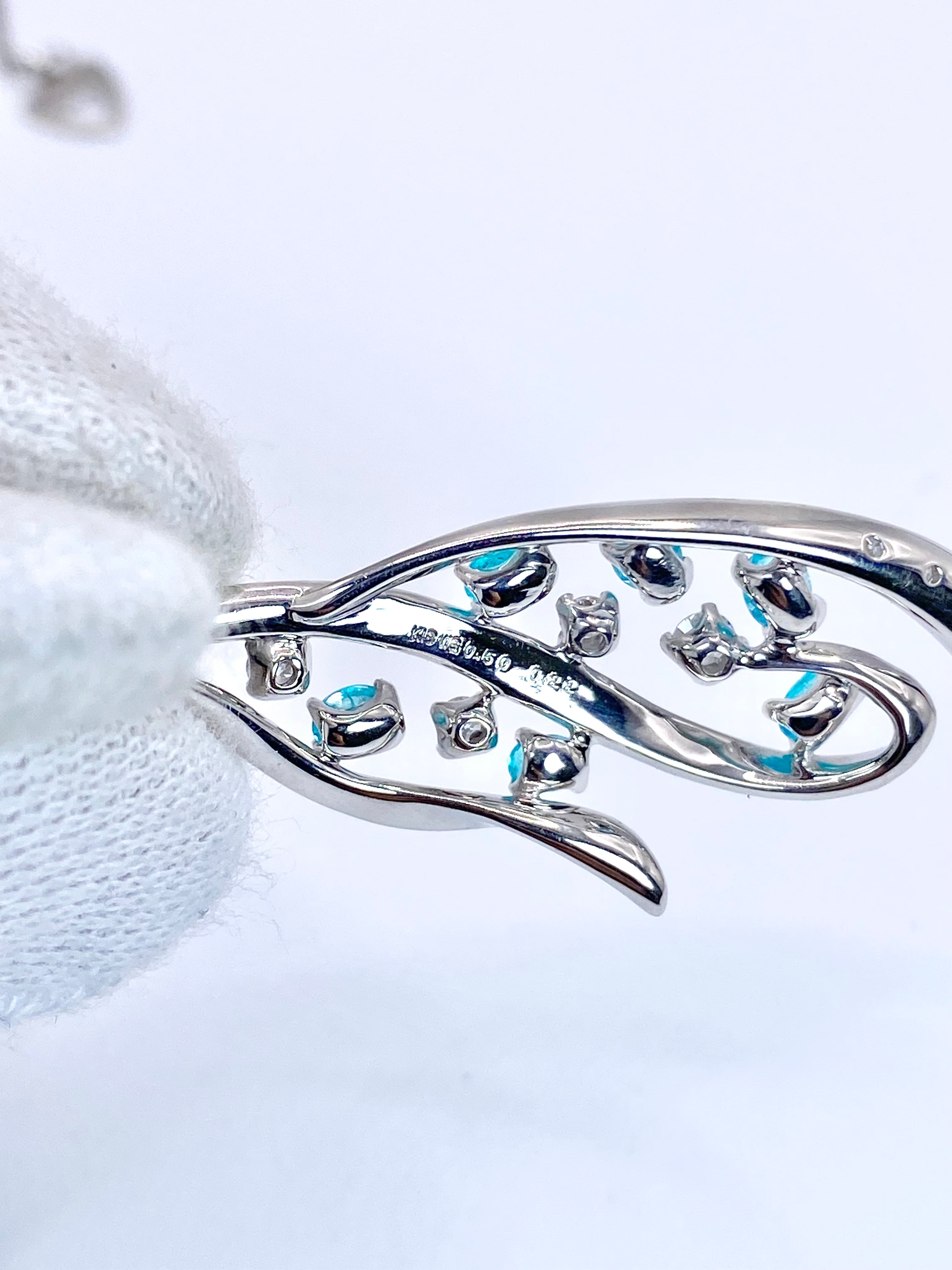パライバトルマリン 計0.50ct / ダイヤモンド 計0.70ct K18WG（P.WG