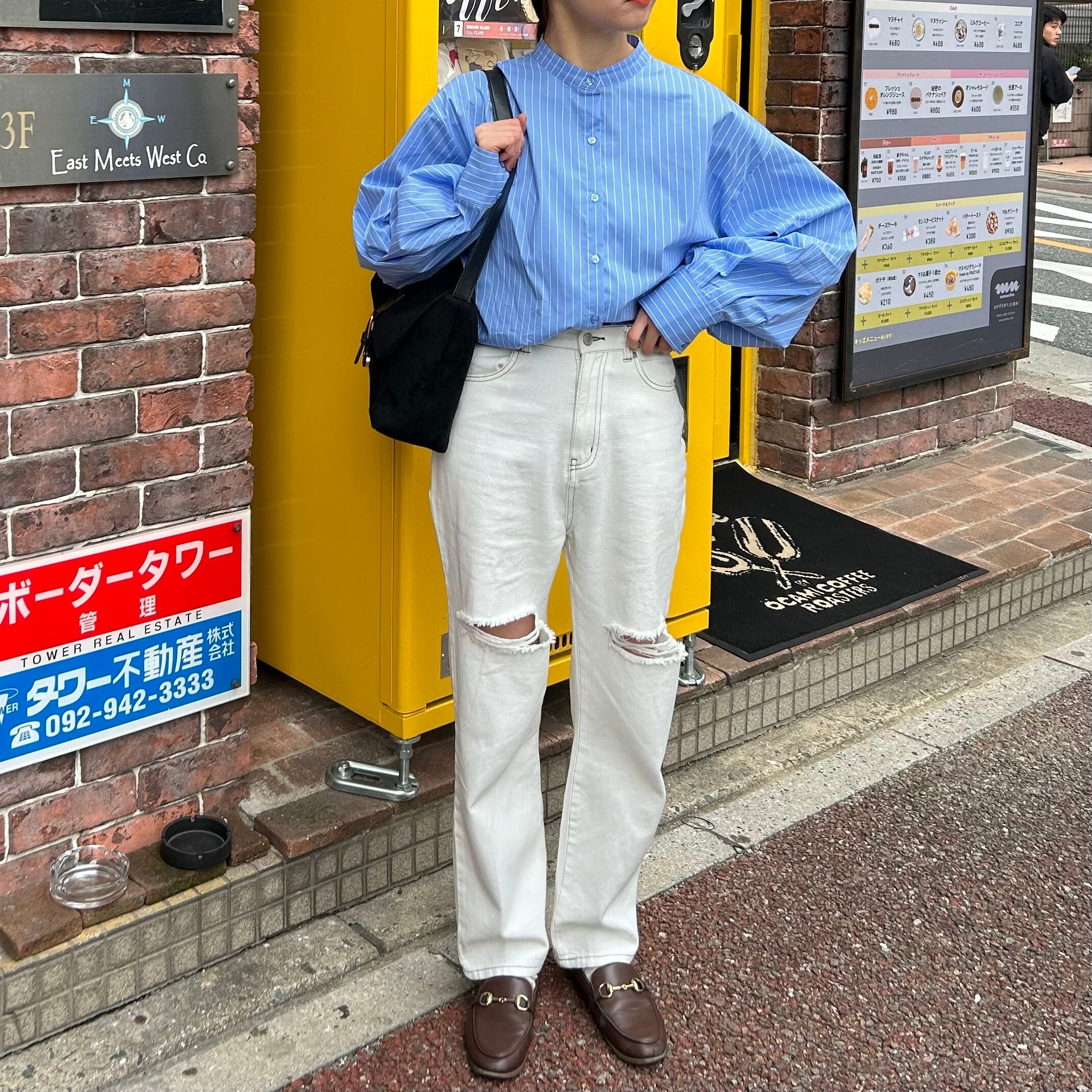 off-white ダメージジーンズ Off-White - オフホワイト ダメージ加工 デニムロングパンツ