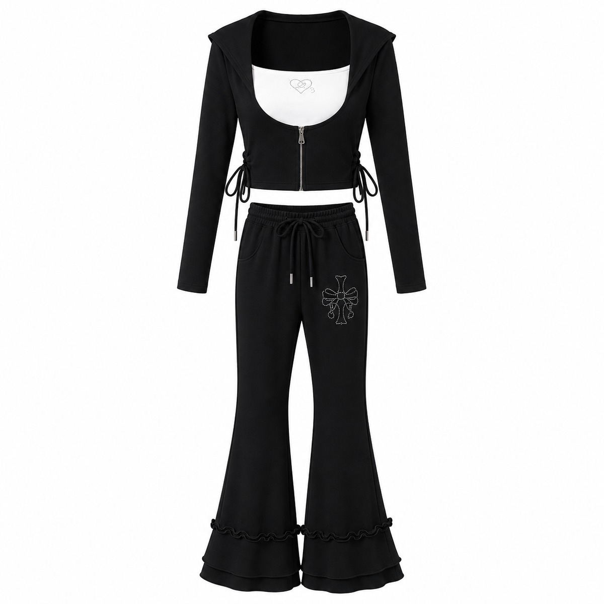 3日間限定⭐︎受注再再販】Cross bijou ribbon 3set up【ブラック