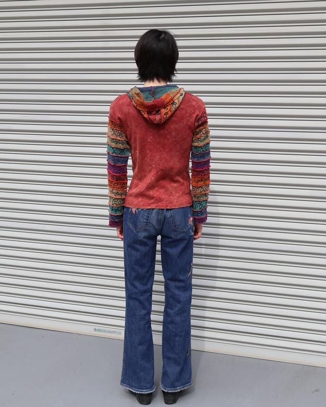 multicolor design zip-up foodie