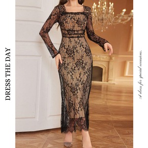 フローラルレースタイトワンピース W0016