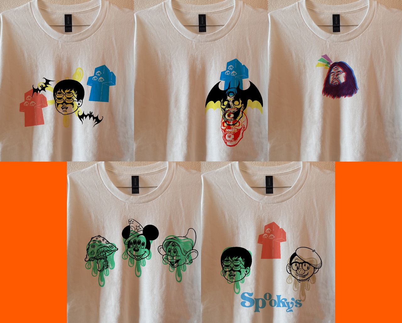 ハロウィン Face assort stickerシャツ