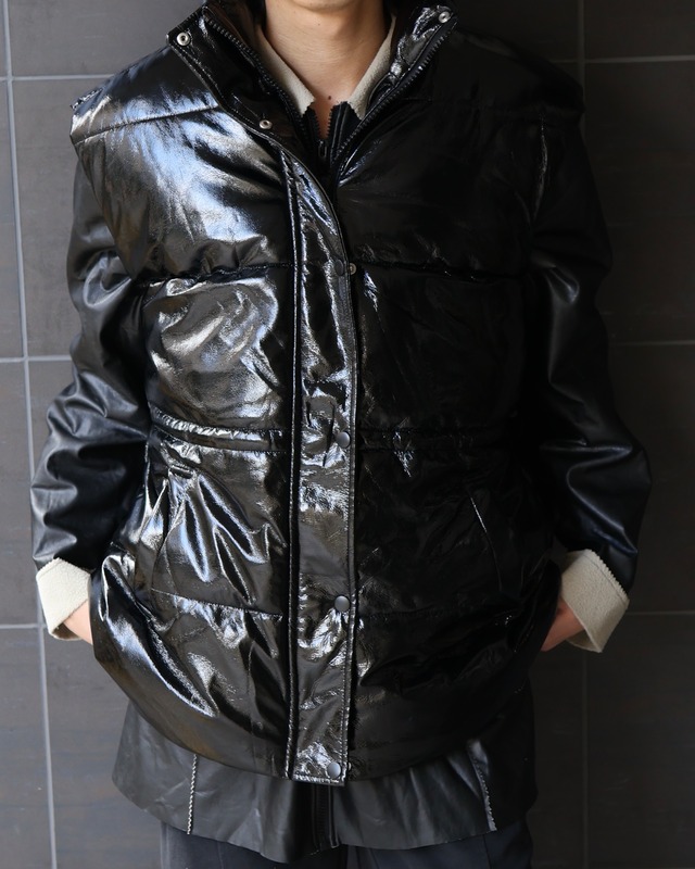 Oversized fly front zip vest