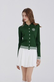 GOXO ゴーエックスオー クラシックロゴ ニット カーディガン グリーン