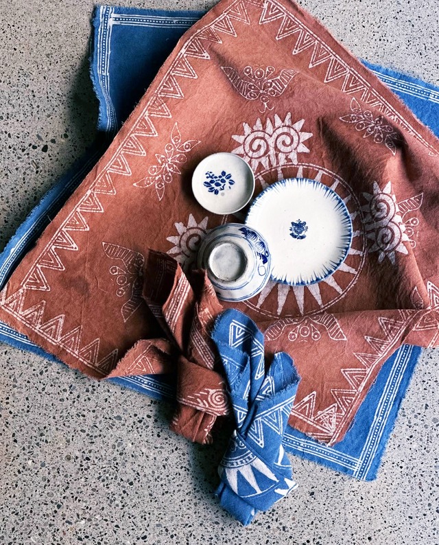 Hmong tribe ／indigo&plant dyed banadanas