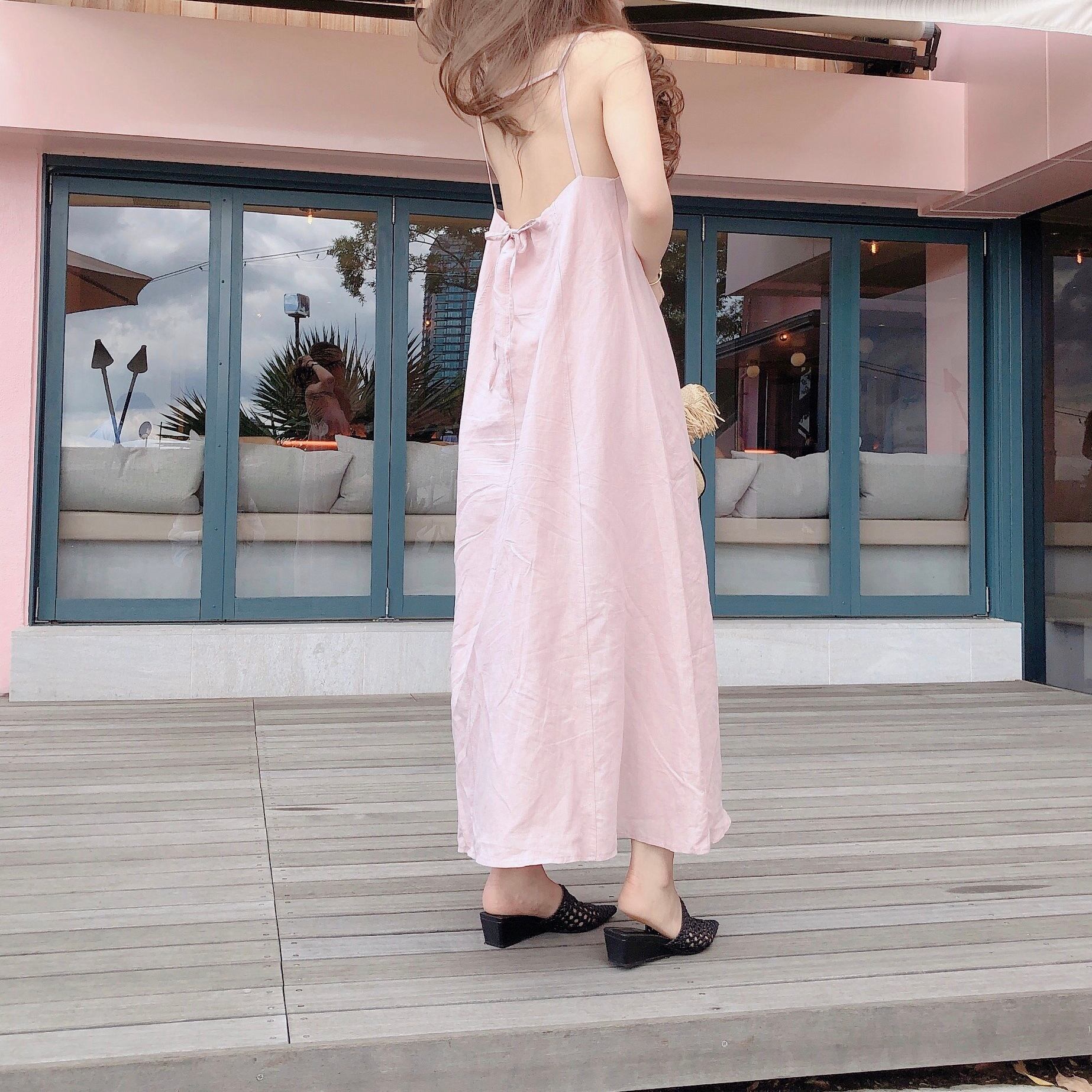 pink linen dress(予約商品7月中旬発送予定)