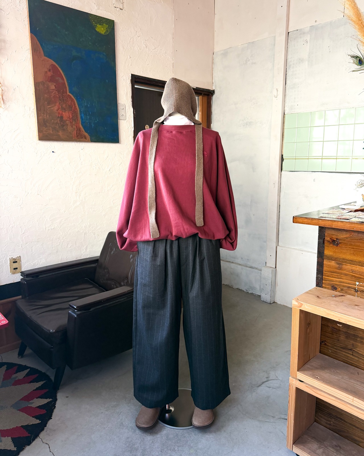 【maison de soil WOMEN】WOOL SERGE 2TUCK WIDE EASY