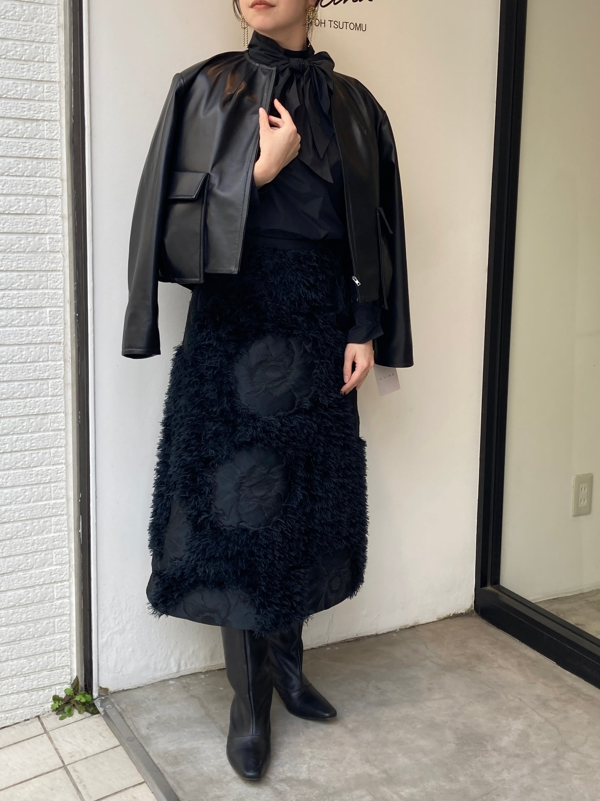 ラムレザージャケット(ブラック)