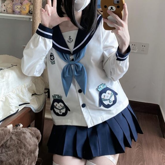 【XS-2XL】選べる袖丈　幼女チックなセーラー服　seifuku61★