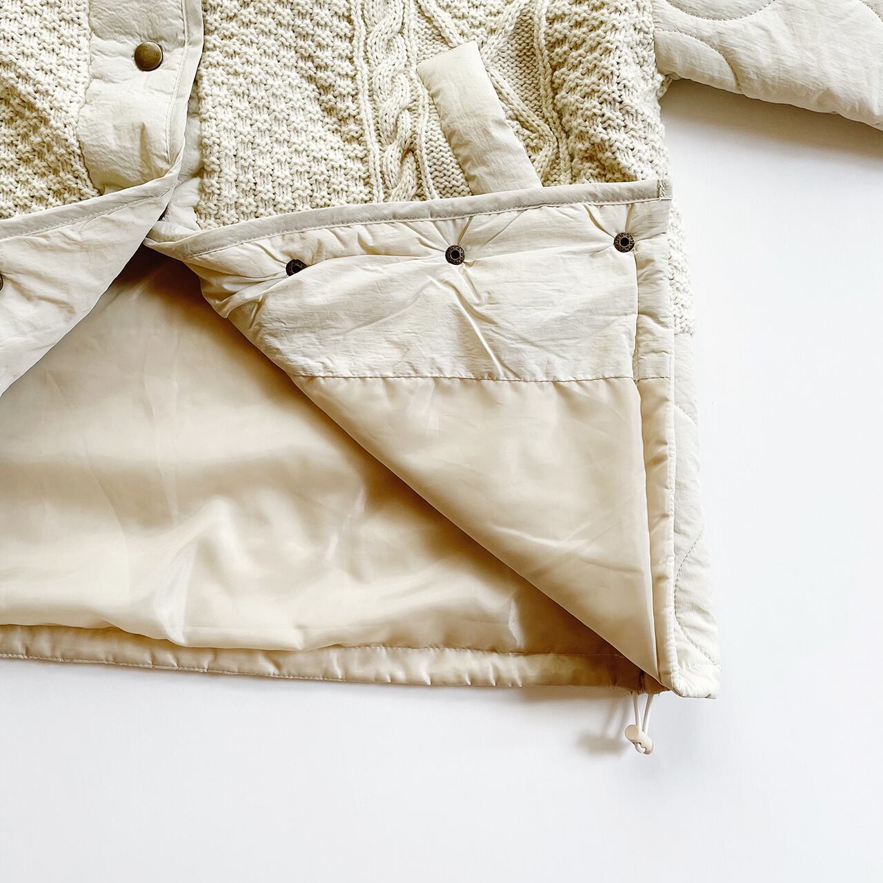 Quilting docking knit blouson (ivory)