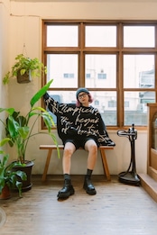 Typo pattern usefull knit/black