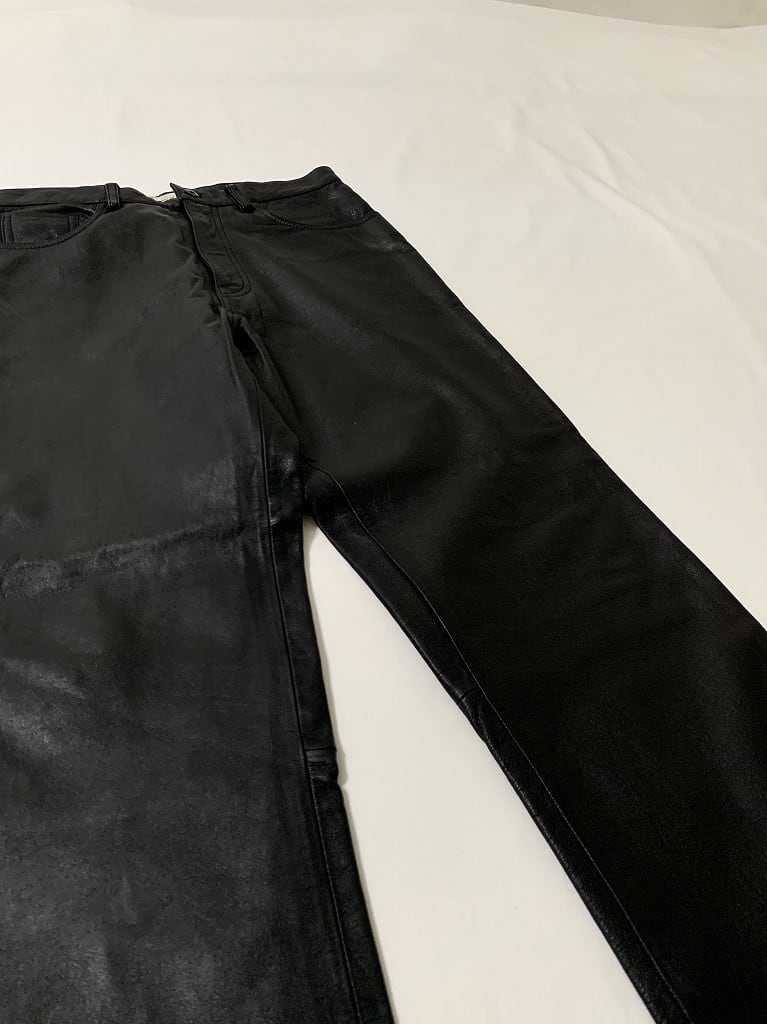 1980~90's Solid Color Straight Silhouette Leather Pants "VALENTINO"