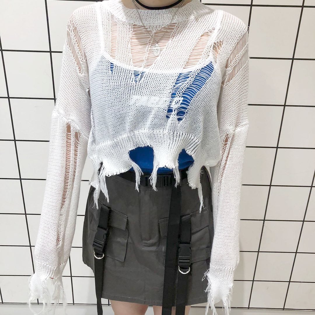再値下げ!50%OFF】ハイダメージショートニット | VOLCAN&APHRODITE 再値下げ!50%OFF】ハイダメージショートニット | VOLCAN&APHRODITE