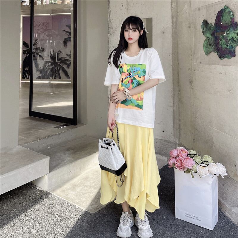 サテンスカート レディースハイウェストウェスト薄手サマーイエロー 夏物 ブラックストロベリース45108921371