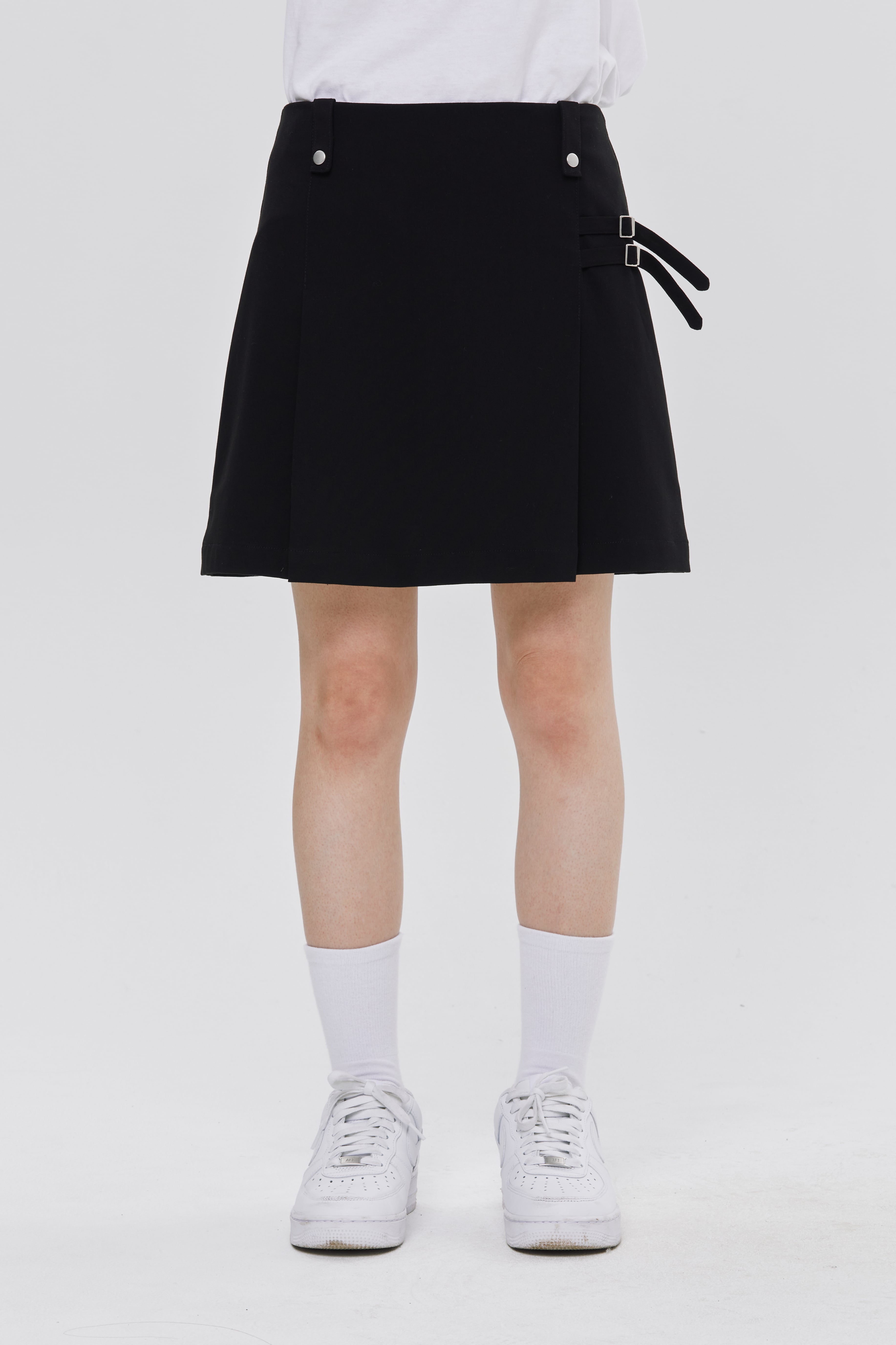 ★2024SS新作★ROMANTIC CROWN★DOUBLE BELTED SKIRT DOUBLE BELTED SKIRT_BLACK | ROMANTIC CROWN