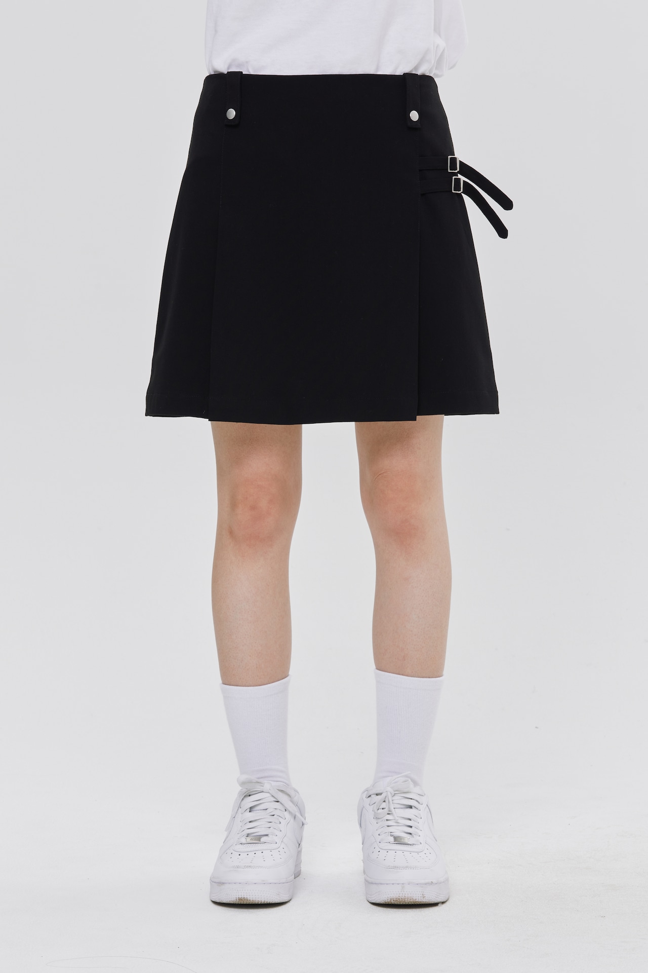 DOUBLE BELTED SKIRT_BLACK