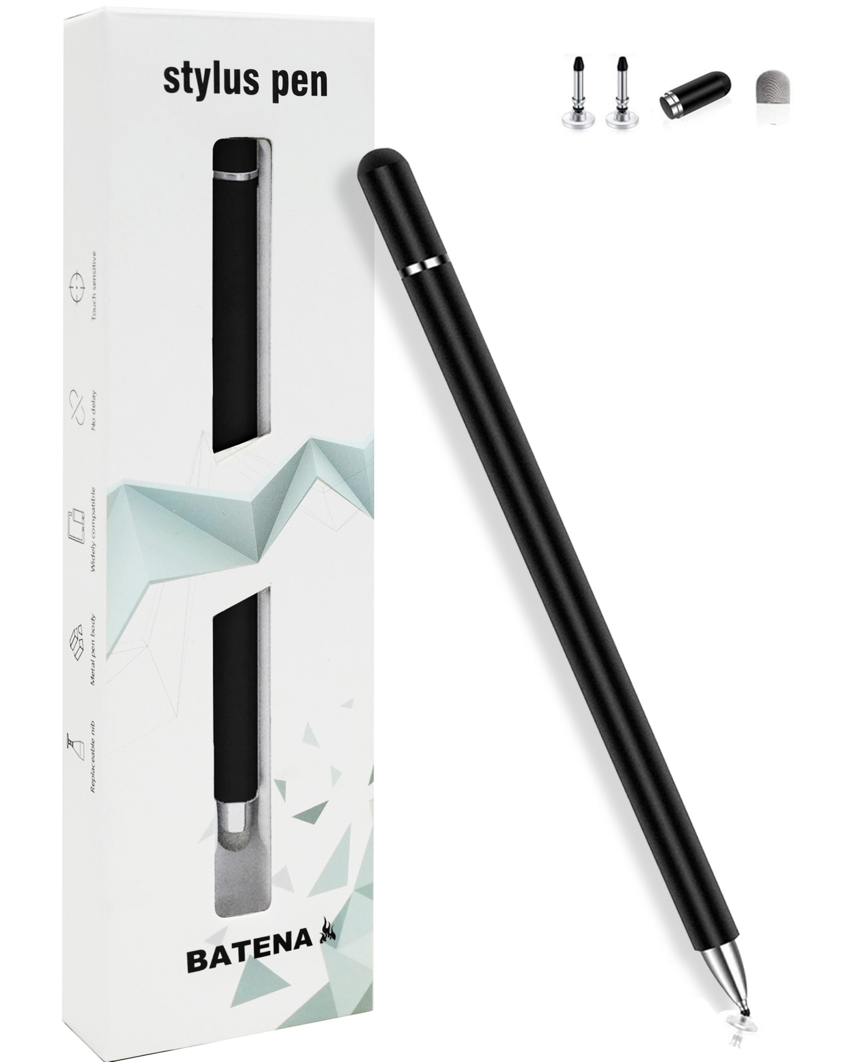 BATENA(バテナ) タッチペン 充電不要 予備円盤型ペン先2個付き