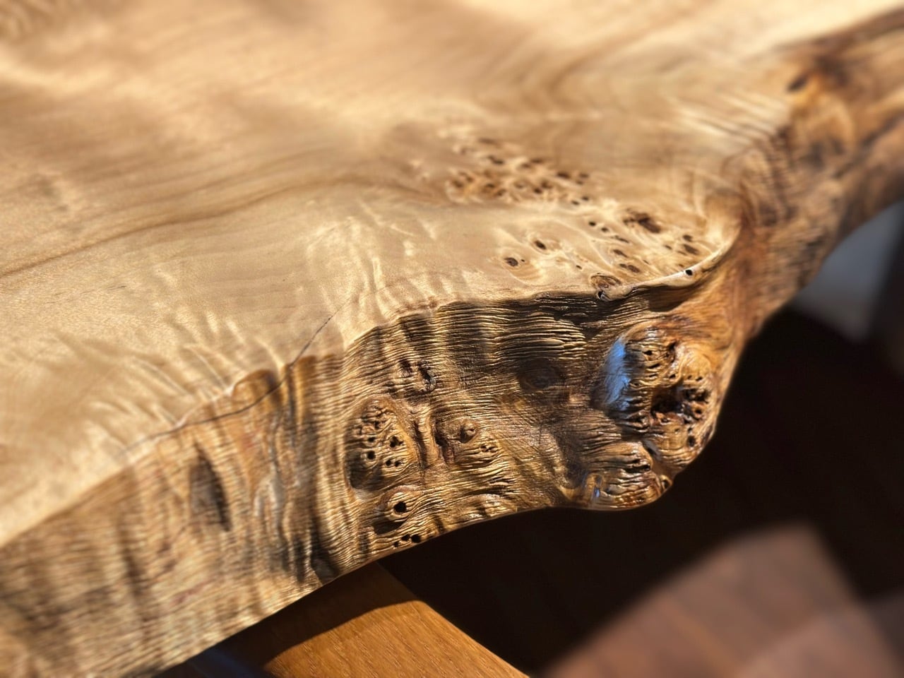 T様商談中3/6迄 【瘤杢】ポプラ瘤_1800×570-800×55_青山店_テーブル天